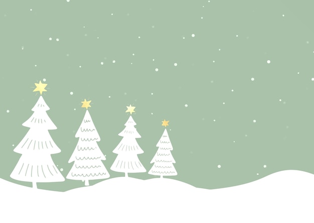 Free Vector hand drawn christmas tree background