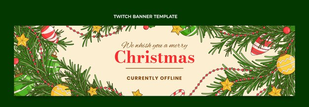 Hand drawn christmas twitch banner