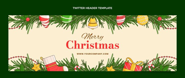 Hand drawn christmas twitter header