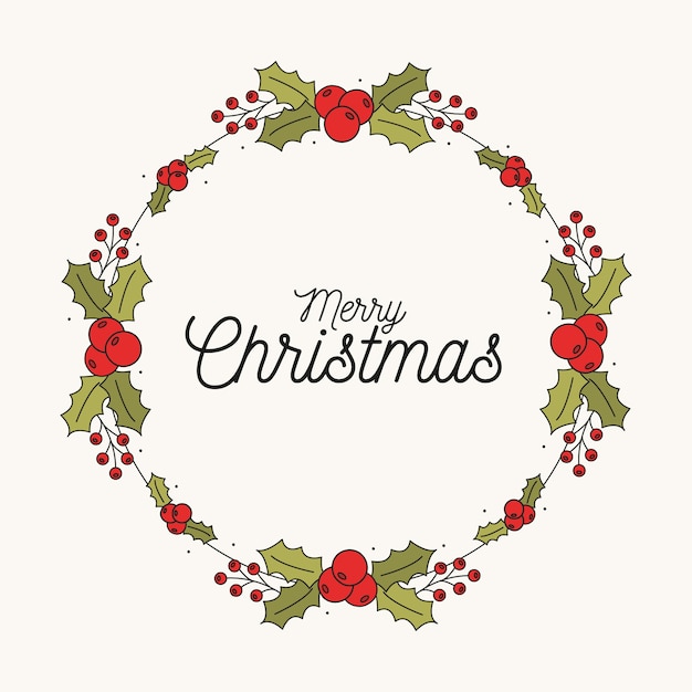 Free Vector hand drawn christmas wreath