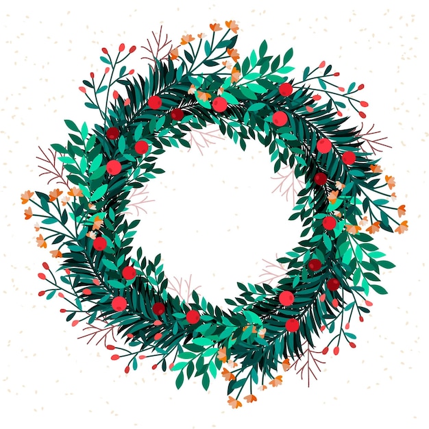 Free vector hand drawn christmas wreath