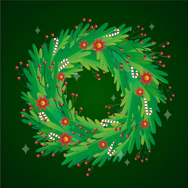 Free vector hand drawn christmas wreath