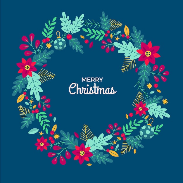 Free vector hand drawn christmas wreath