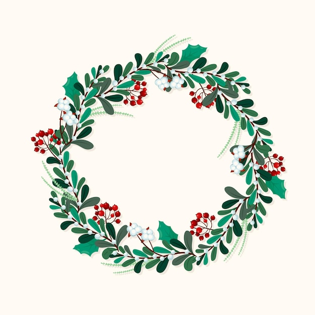 Free Vector hand drawn christmas wreath