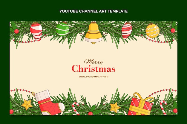 Hand drawn christmas youtube channel art