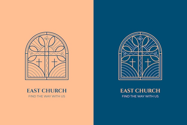 Free Vector hand drawn church logo template