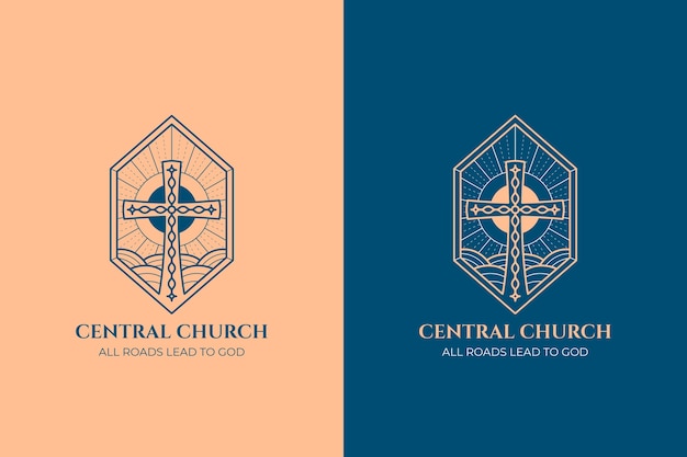 Free Vector hand drawn church logo template