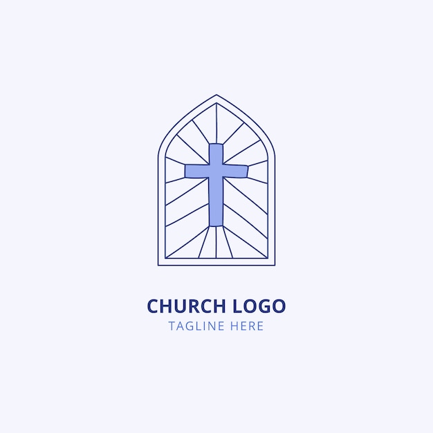 Hand drawn church logo template