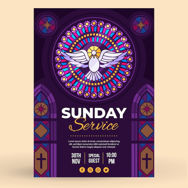 Hand drawn church poster template