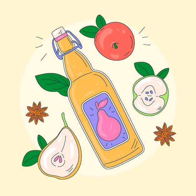 Free Vector hand drawn cider illustration