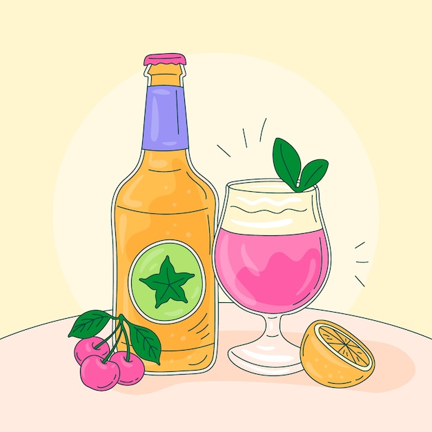 Free Vector hand drawn cider illustration