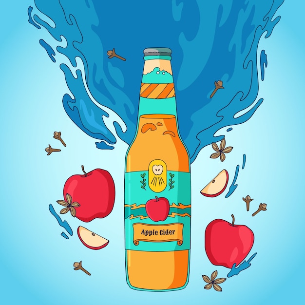 Free Vector hand drawn cider illustration