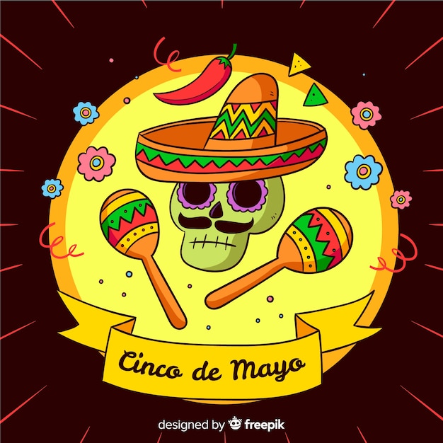 Free Vector hand drawn cinco de mayo background