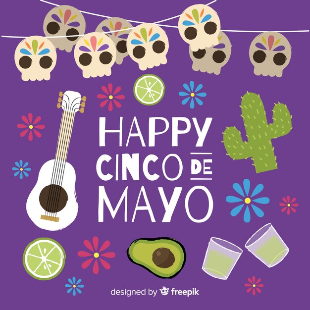 Hand drawn cinco de mayo background