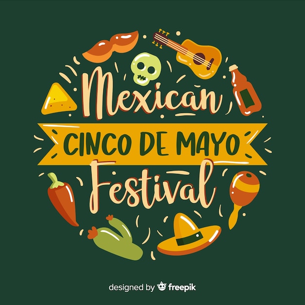 Hand drawn cinco de mayo background