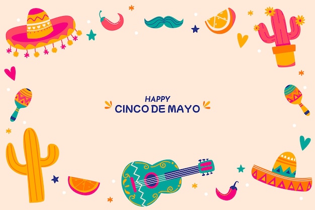 Hand drawn cinco de mayo background