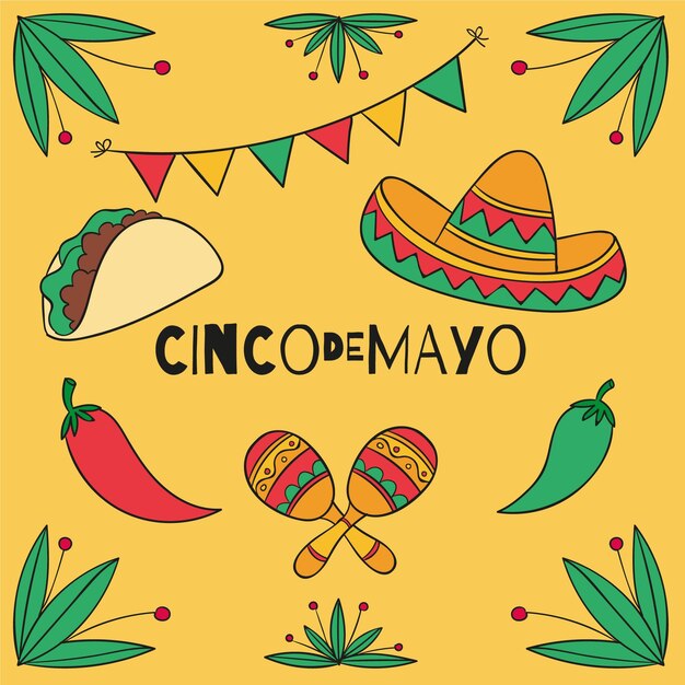 Hand drawn cinco de mayo illustration