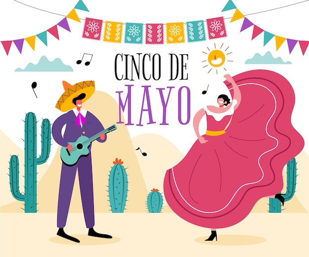 Free Vector hand drawn cinco de mayo illustration