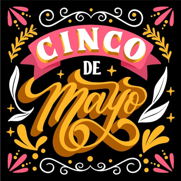 Free vector hand drawn cinco de mayo lettering