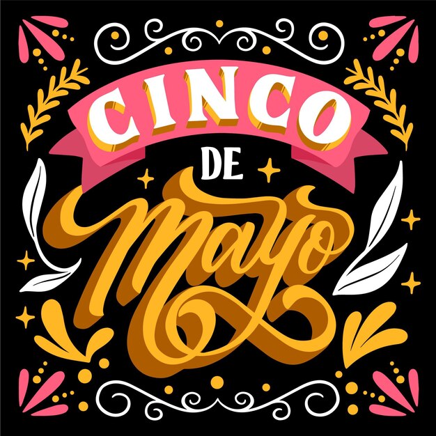 Hand drawn cinco de mayo lettering