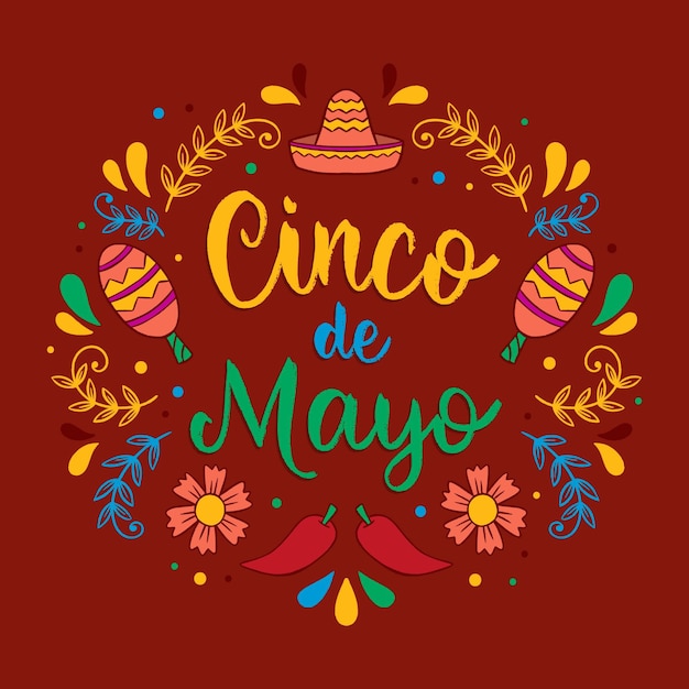 Free Vector hand drawn cinco de mayo lettering