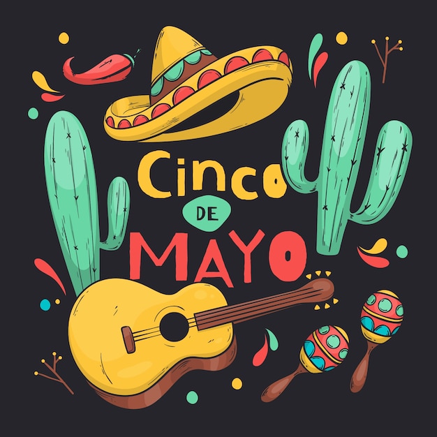 Free Vector hand-drawn cinco de mayo