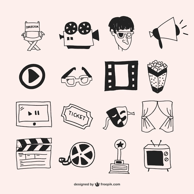 Hand drawn cinema elements