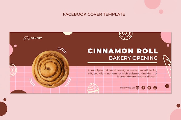 Hand drawn cinnamon roll facebook cover