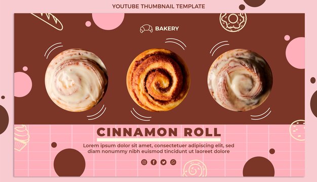 Hand drawn cinnamon roll youtube thumbnail