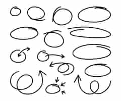 Free vector hand drawn circles and arrows collection