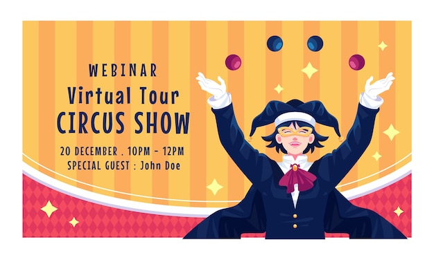 Hand drawn circus fun webinar template