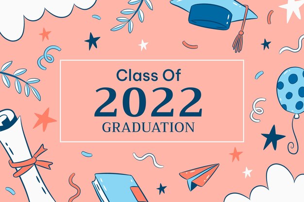 Hand drawn class of 2022 background