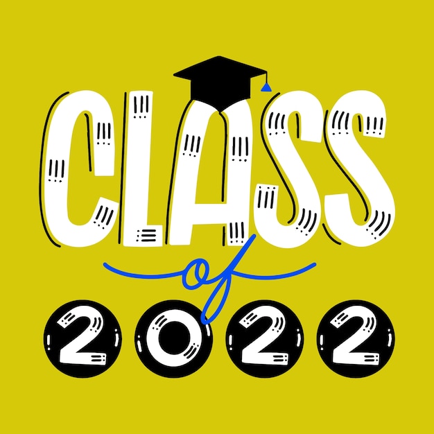 Free Vector hand drawn class of 2022 lettering