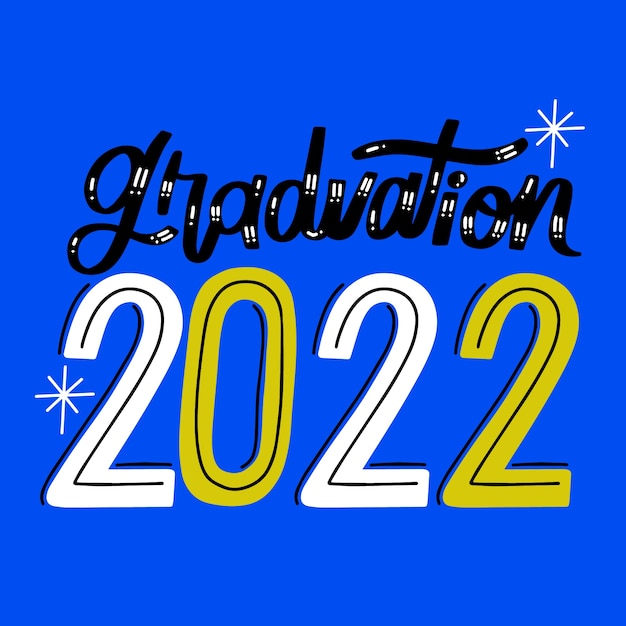 Free Vector hand drawn class of 2022 lettering