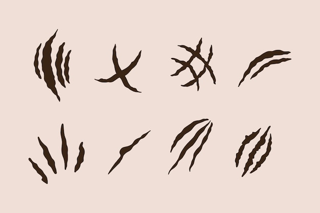 Free vector hand drawn claw marks illustration