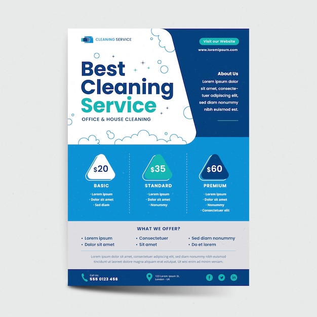 Free Vector hand drawn cleaning service flyer