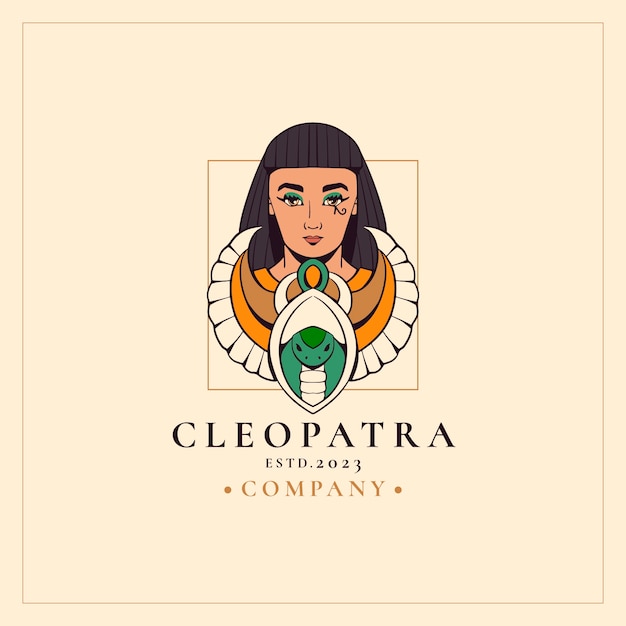 Free Vector hand drawn cleopatra logo design