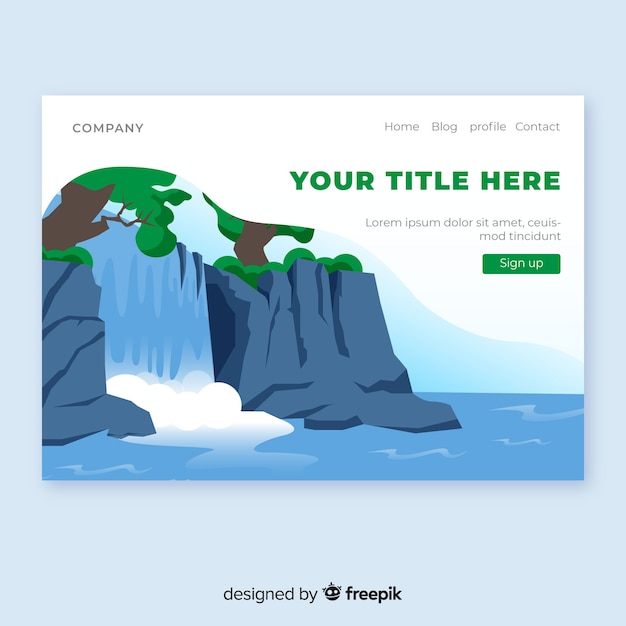 Free Vector hand drawn cliff landing page