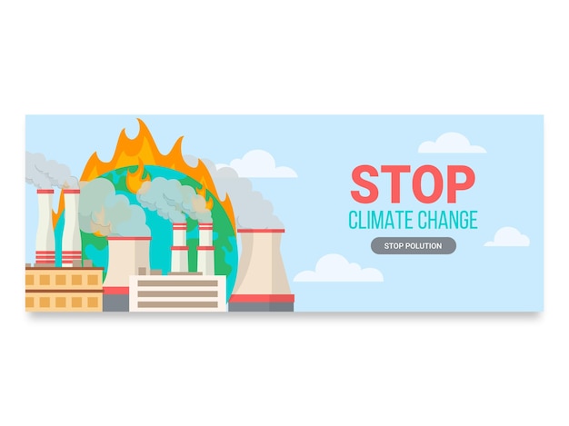 Free Vector hand drawn climate change facebook cover