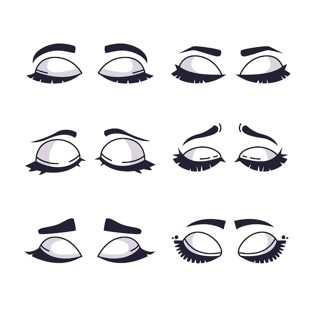 Free Vector hand drawn closed eyes cartoon illustration