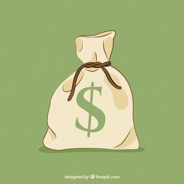 Free Vector hand drawn closed money bag