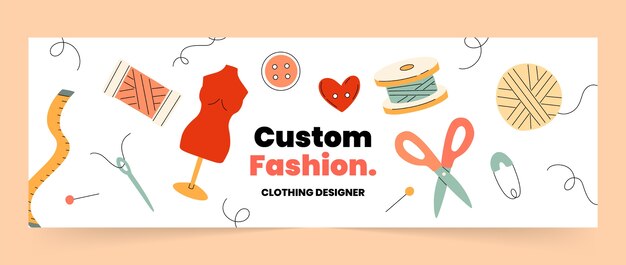 Hand drawn clothing design twitter header