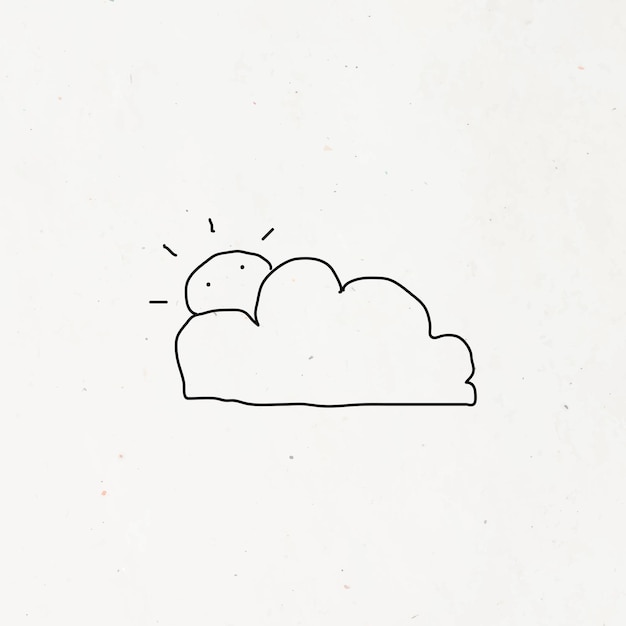 Free Vector hand drawn cloud and sun on a beige background vector