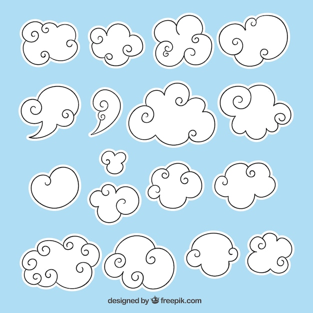 Free Vector hand drawn clouds collection