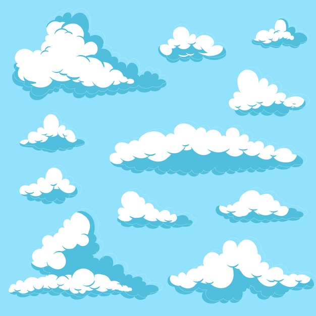 Hand drawn clouds collection