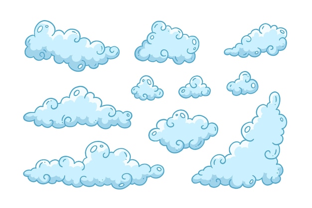 Hand drawn clouds collection