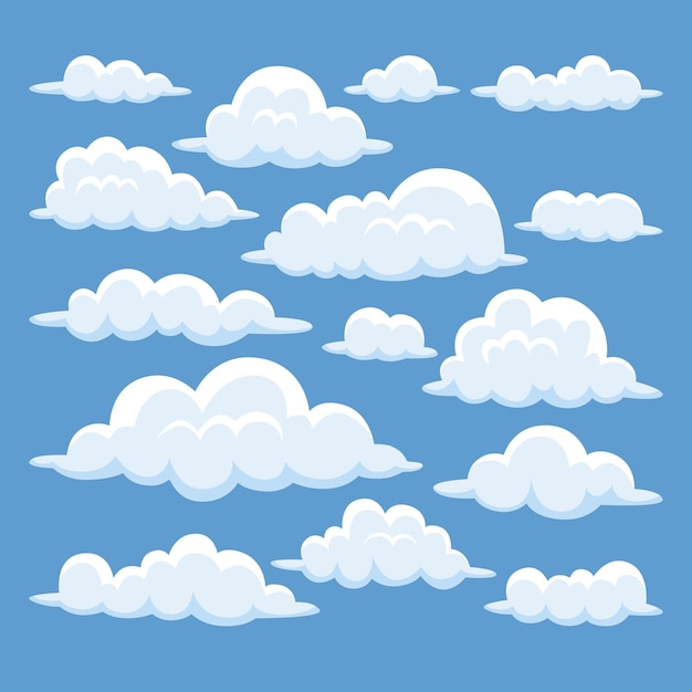 Free Vector hand drawn clouds collection