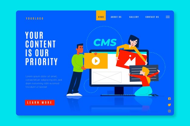 Hand drawn cms web template