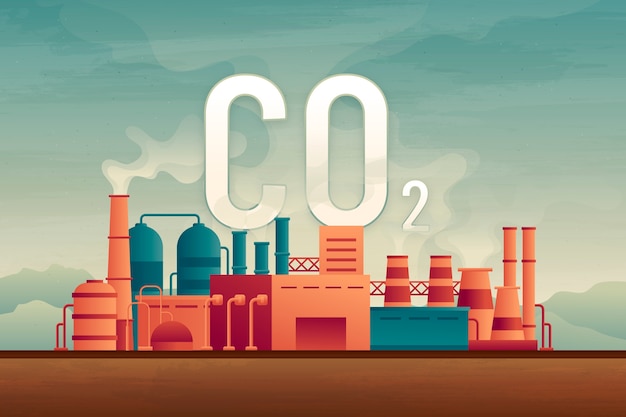 Hand drawn co2 illustration