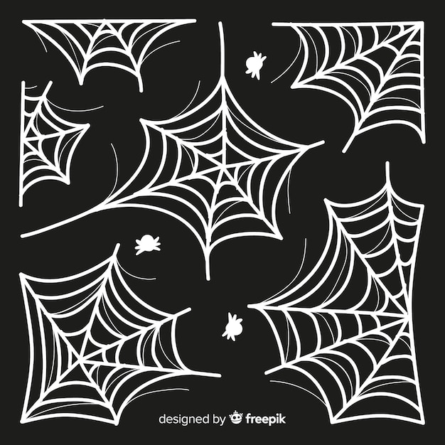 Free Vector hand drawn cobweb collection